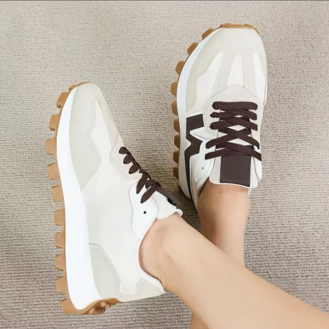 Tenis N beje c n castanho